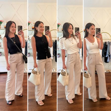 Abercrombie Sloan trousers styled 4 ways - neutral summer looks - part of our summer capsule 

#LTKStyleTip #LTKOver40 #LTKWorkwear