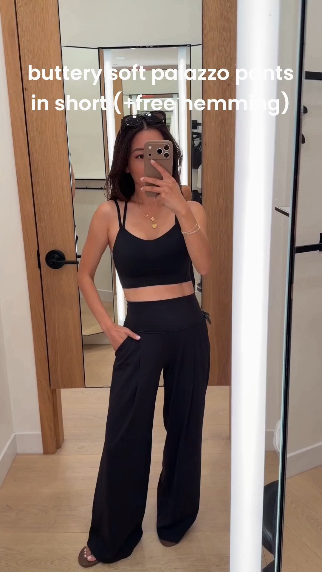 Size info below! • Align Palazzo Pant Short size 2 in 29” inseam will be getting free hemming to wear with flats 
• Like a Cloud Longline Bra size 4 . I size up for comfort. So comfy soft and lightweight 
• water friendly minimal sandals sz 6 i sized up (I’m usually 5.5)

Lounge set, yoga, athleisure, petite friendly casual mom pants

#LTKPetite #LTKmomlife #LTKActive