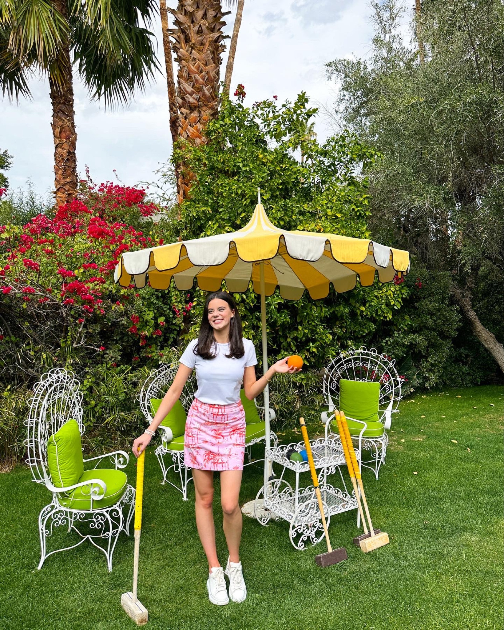 Croquet anyone?! Loving my new athleisure outfit from Jmclaughlin for spring/summer! 