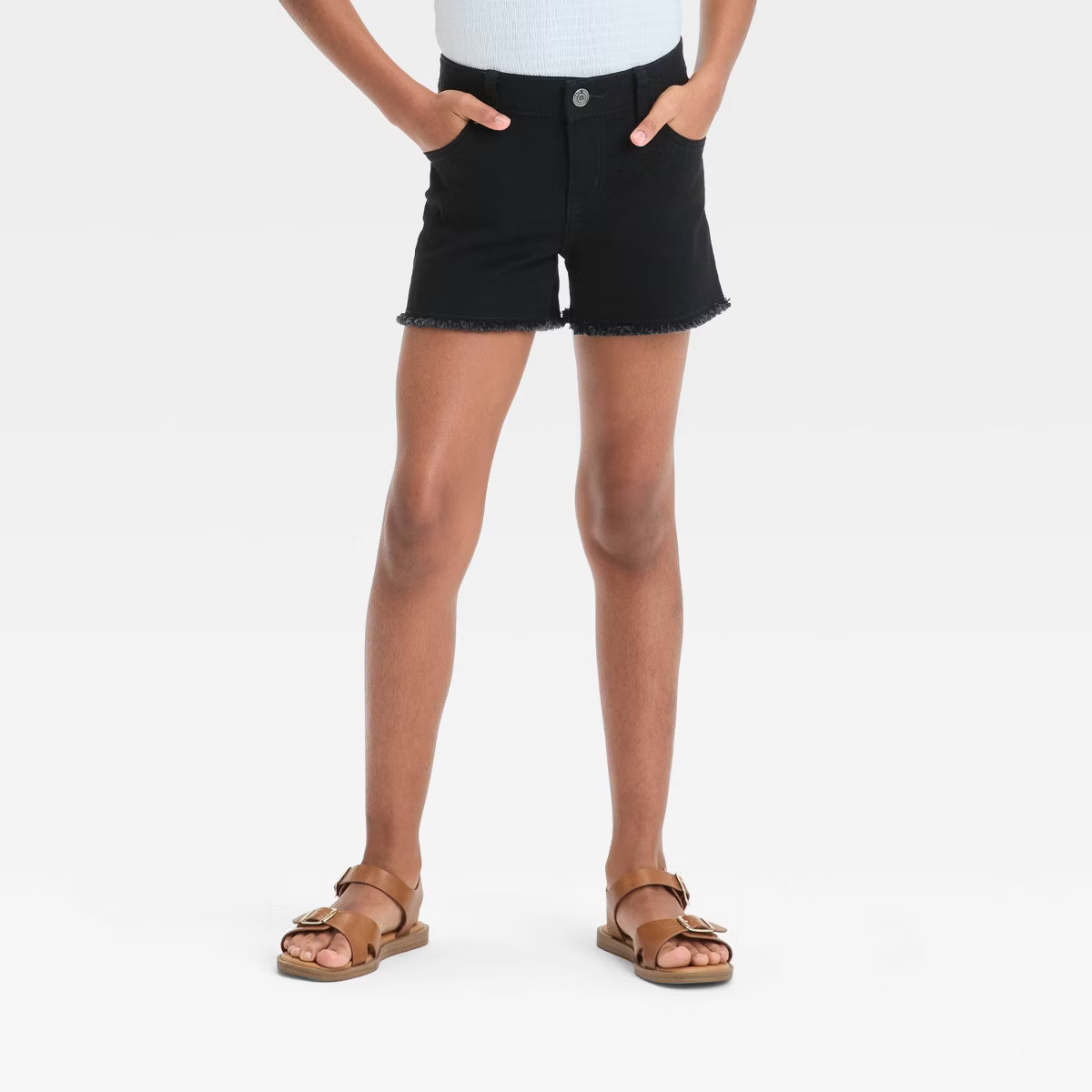 Girls' Cutoff Mid-Rise Jean Shorts - Cat & Jack™ | Target