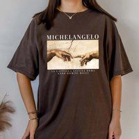 Michelangelo Shirt, The Creation Of Adam, Vintage Art Michaelangelo Sweatshirt, Lover Aesthetic Shir | Etsy (US)