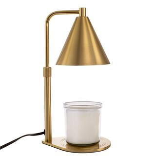 11 in. Adjustable Gold Task and Reading Lamp for Bedroom or Office with Conical Shade - Modern Bedside Wax Melting Lamp | The Home Depot