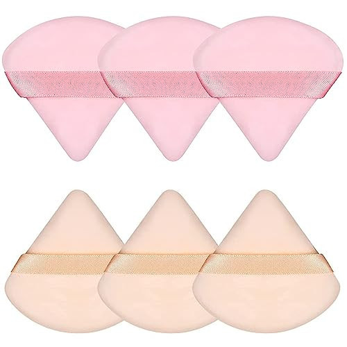 Pimoys 6 Pieces Powder Puff Face Triangle Makeup Sponge Soft Powder Puffs for Loose Powder Foundation Sponge Setting Powder Puff Makeup Tool | Amazon (US)