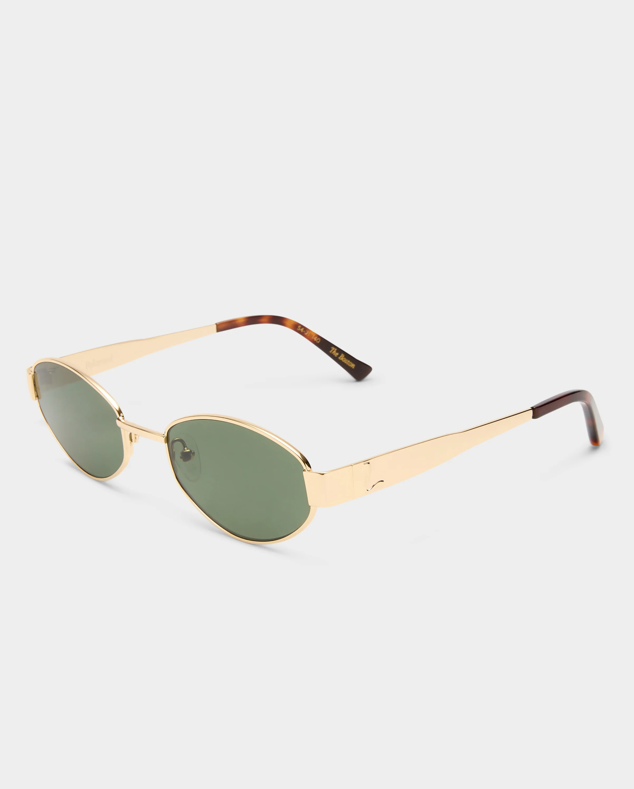 The Boston Gold Khaki Female Oval Sunglasses | Luv Lou | Luv Lou