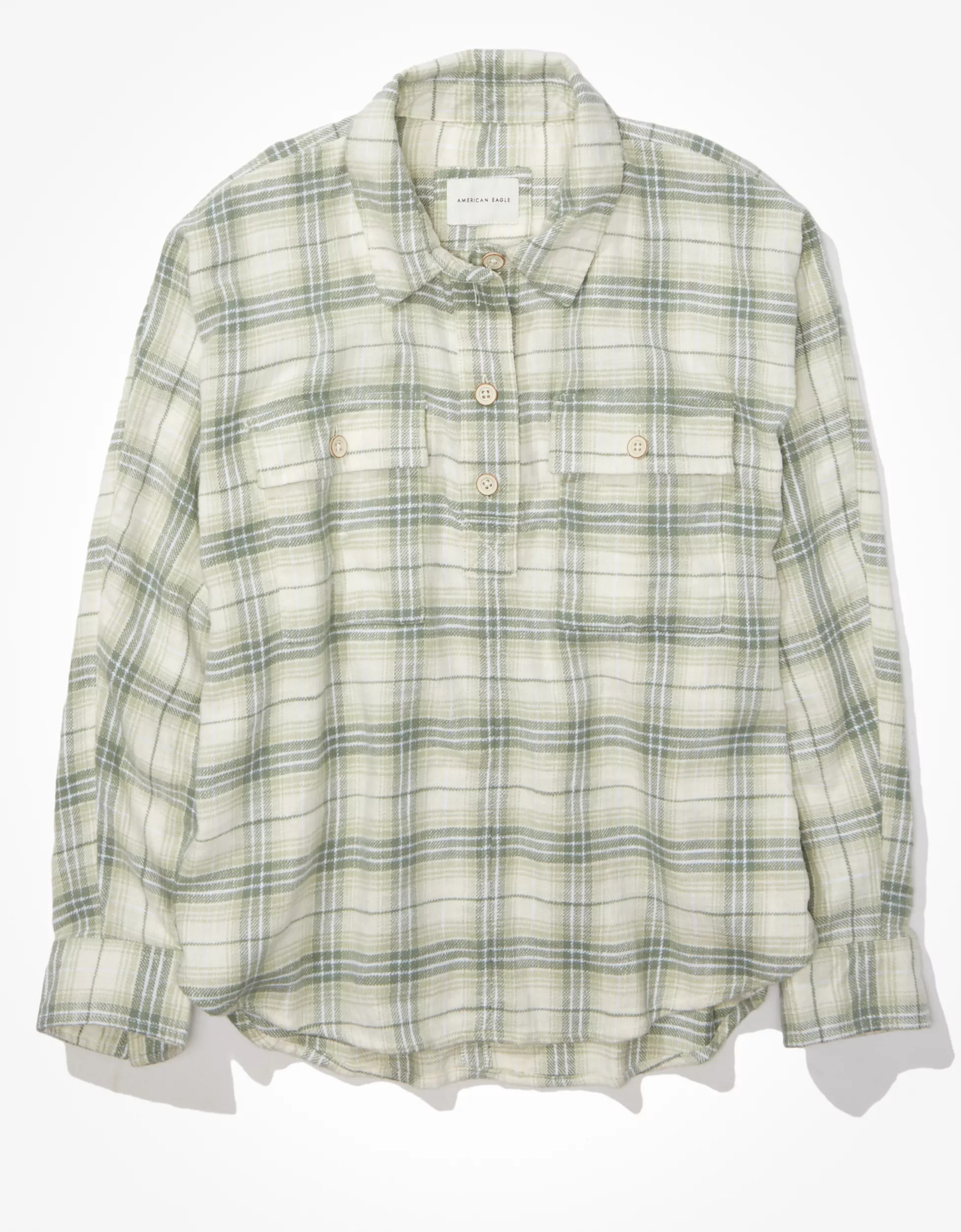 AE Oversized Pullover Flannel | American Eagle Outfitters (US & CA)