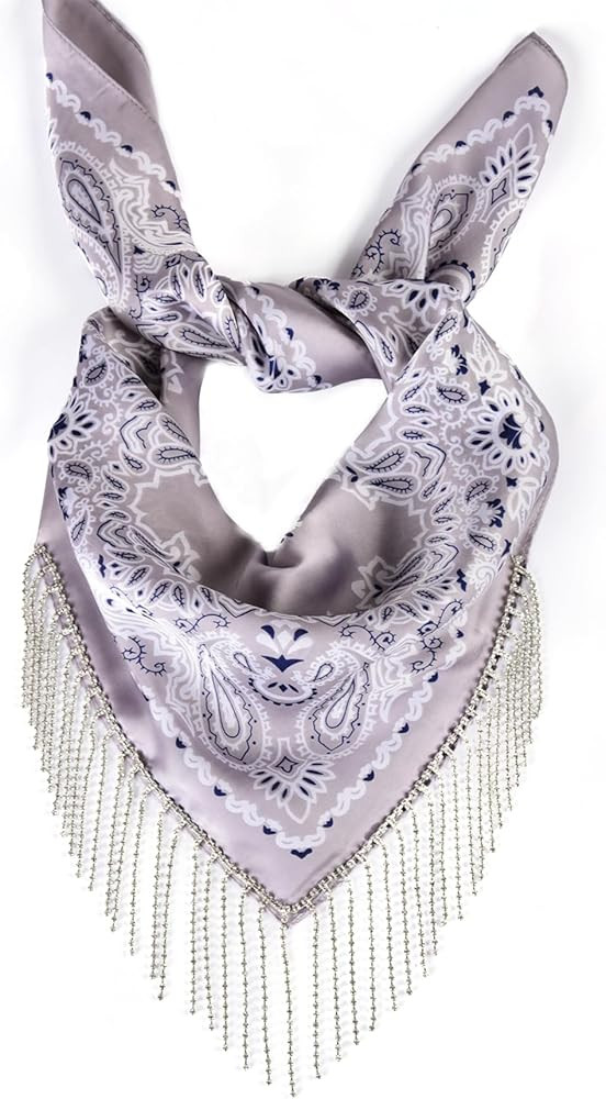 rhinestone bandana Fringe bandanas for women rhinestone bandana Western Bling Sparkly Bandanas 1 ... | Amazon (US)