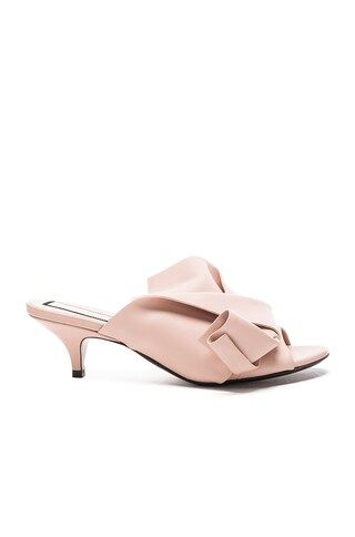 No. 21 Bow Kitten Heel Mule in Nude Leather | FORWARD by elyse walker