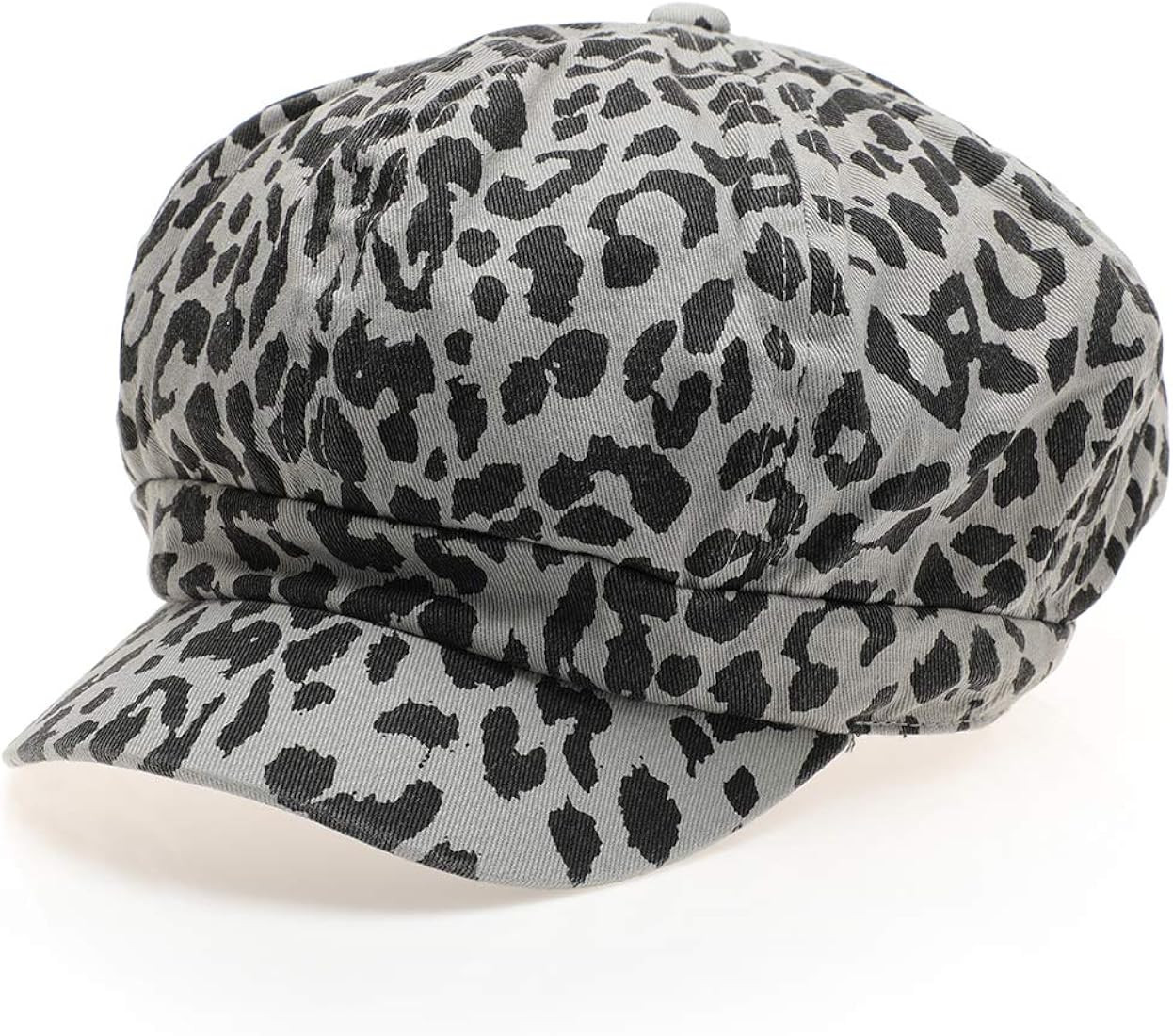 MIRMARU Women's Leopard Animal Printed Newsboy Visor Hat Baker Cabbie Cap with Elastic Back. | Amazon (US)