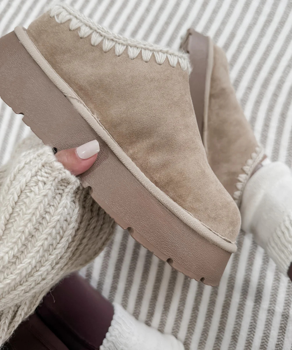 Brandi Almond Platform Cozy Mule Slippers | CK Squared Boutique