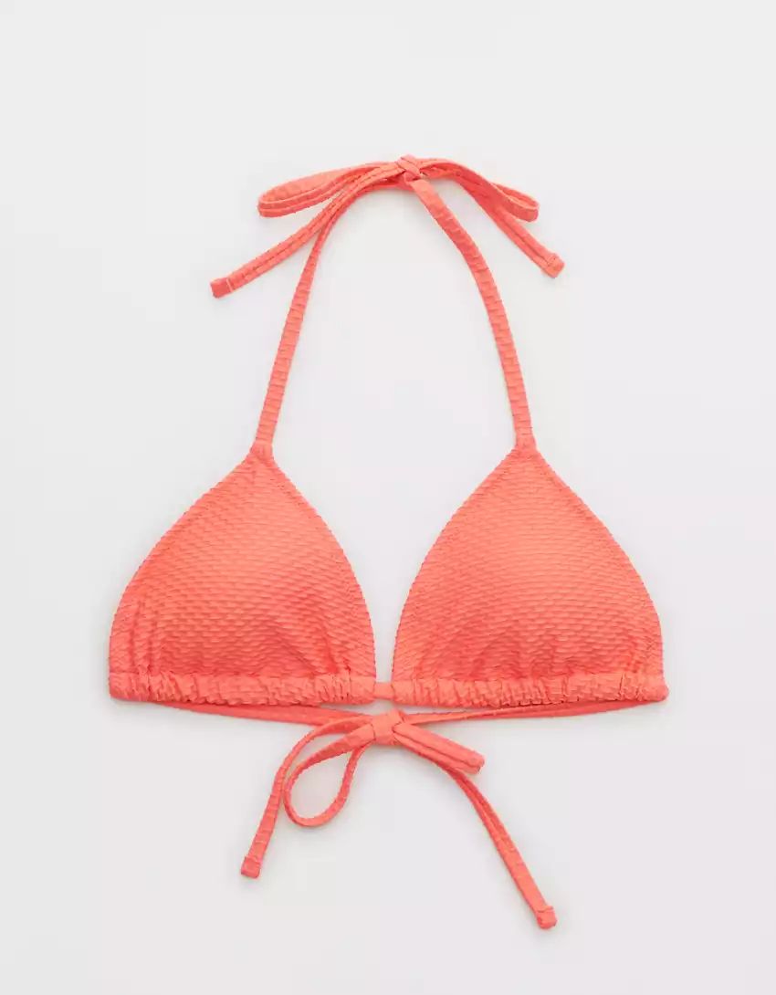 Aerie Jacquard String Triangle Bikini Top | Aerie