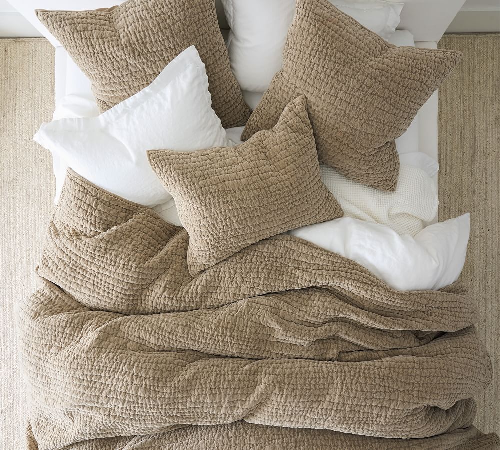 Washed Velvet Handcrafted Quilted Sham | Pottery Barn (US)