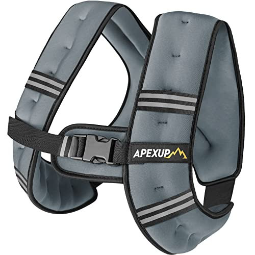 APEXUP 10lbs Weighted Vest Men Women, Weight Vest for Women Workout Equipment for Strength Training Running (Grey) | Amazon (US)