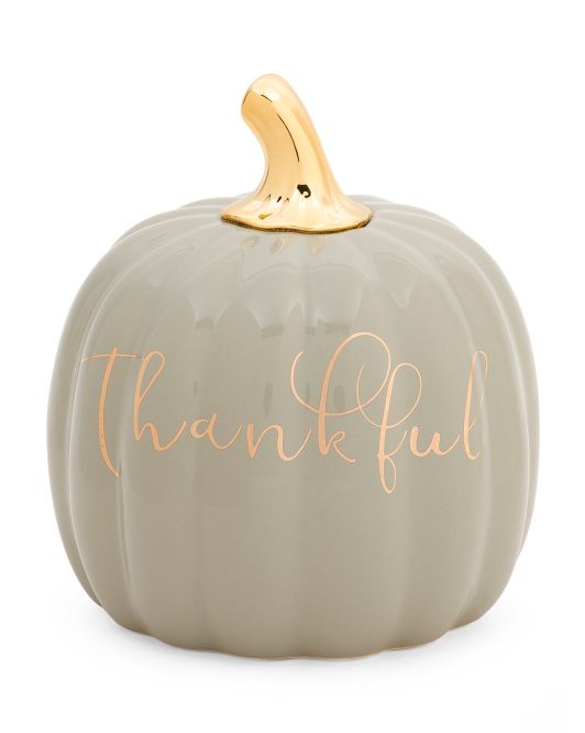 Thankful Ceramic Pumpkin | TJ Maxx