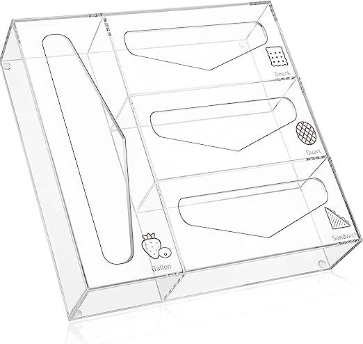 Acrylic Ziplock Bag Storage Organizer for Drawer, Food Storage Bag Holder and Dispenser for Kitch... | Amazon (US)