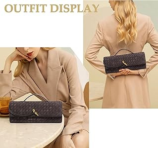 Suede Woven Clutch Purse for Women Designer Hand-woven Crossbody Satchel Bag Trendy Evening Handb... | Amazon (US)