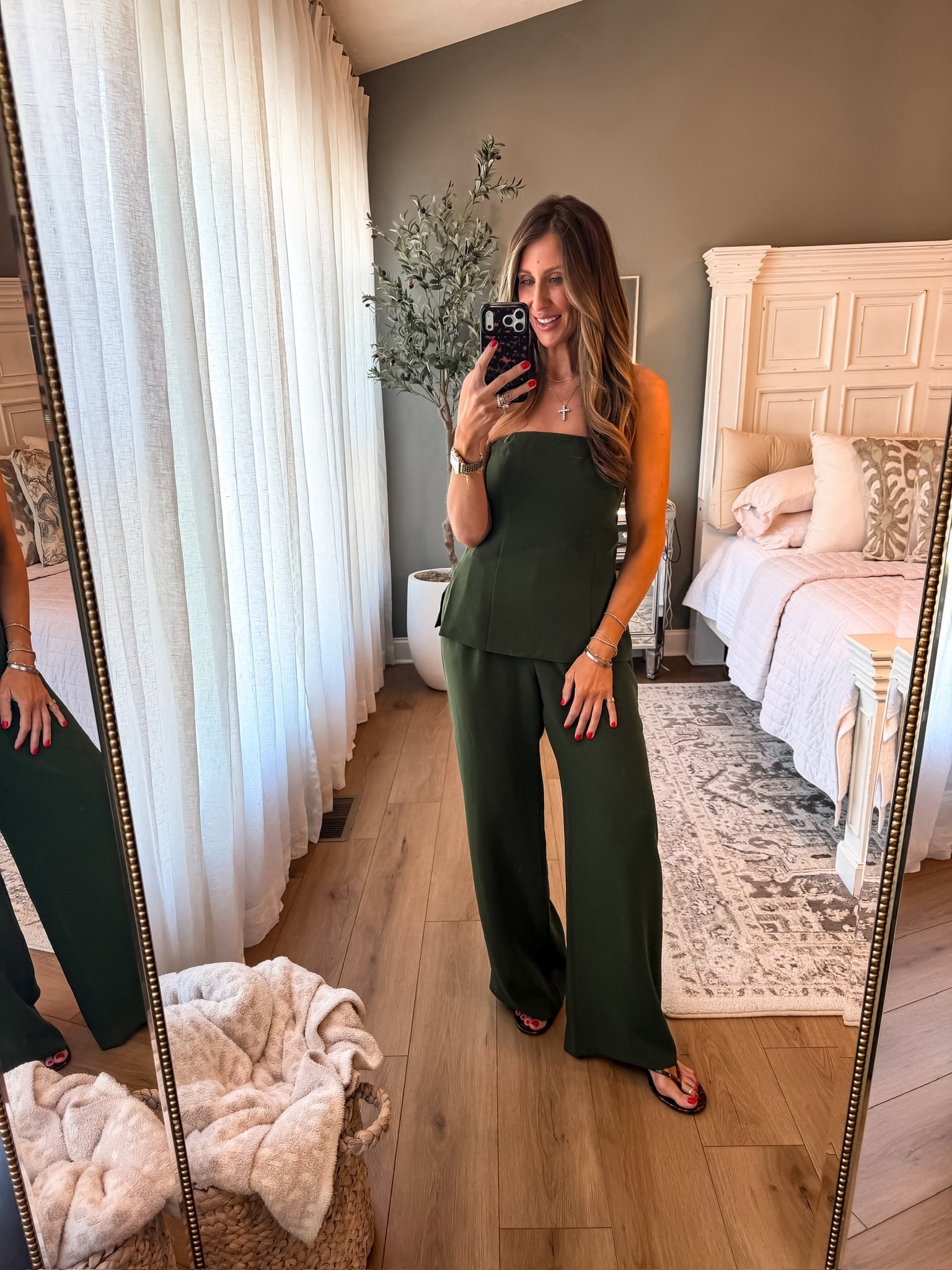 This set is such a good one 🤍 the color feels so rich and elevated, but it’s still super comfortable and easy to wear

Perfect for dinner, vacation, or anytime you want to look a little more put together without trying too hard

matching set outfit, elevated casual style, dark green outfit, vacation outfit ideas, wide leg pants outfit, chic summer look, effortless style, neutral outfit inspo, themominstyle

#LTKSeasonal #LTKootd #LTKOver40