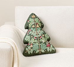 Embroidered Tree Shaped Pillow | Pottery Barn (US)