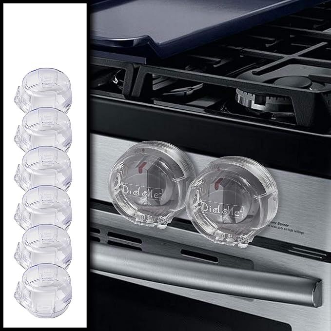 6 Pack Clear Stove Knob Safety Covers - Protect Little Kids with A Child Proof Lock for Oven/Stov... | Amazon (US)