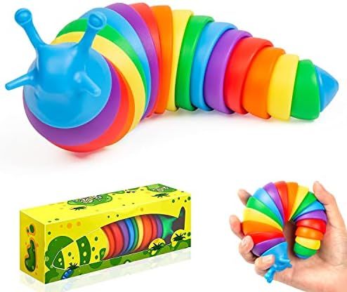 WHATOOK Fidget Slug, Articulated Sensory Slug Toy Makes Relaxing Sound, Caterpillar Fidget Toys f... | Amazon (US)