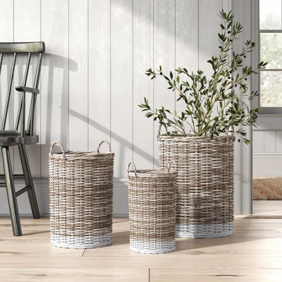 3 Piece Wicker/Rattan Basket Set | Wayfair North America