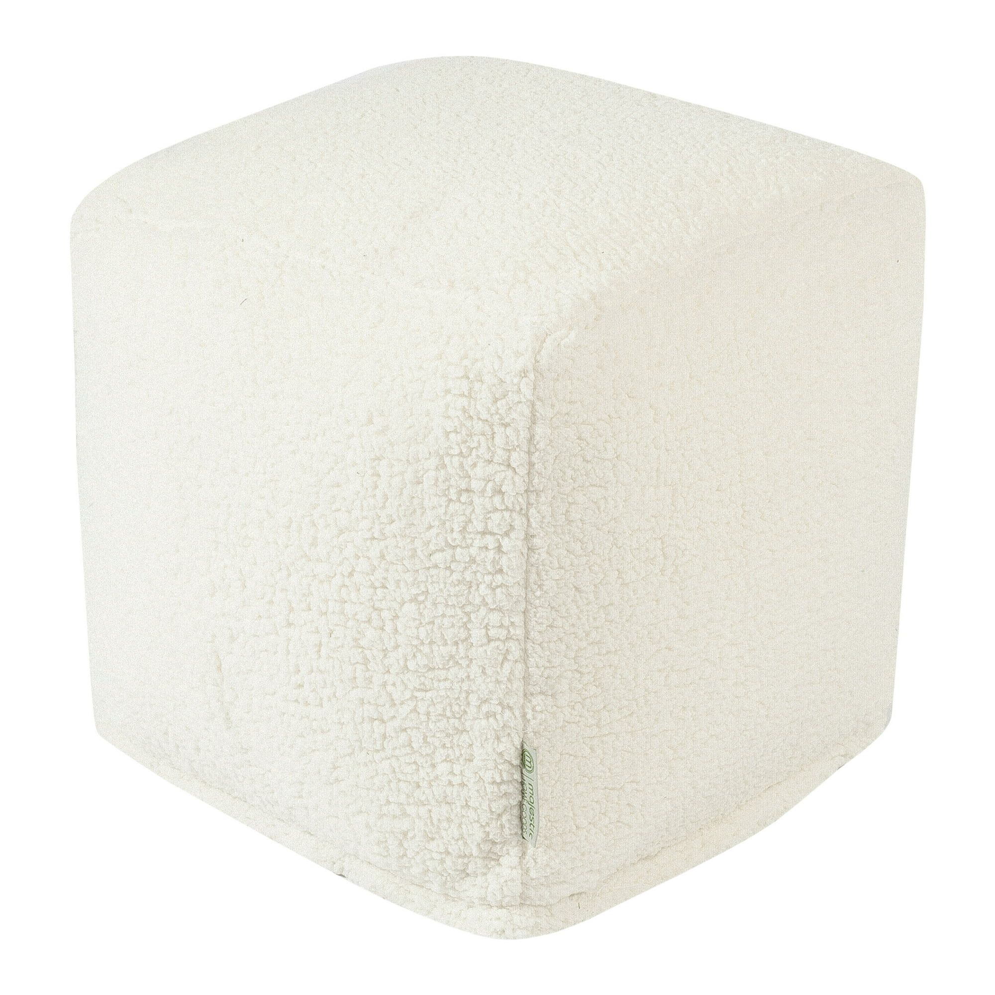 Majestic Home Goods Sherpa Indoor Ottoman Pouf Cube | Walmart (US)