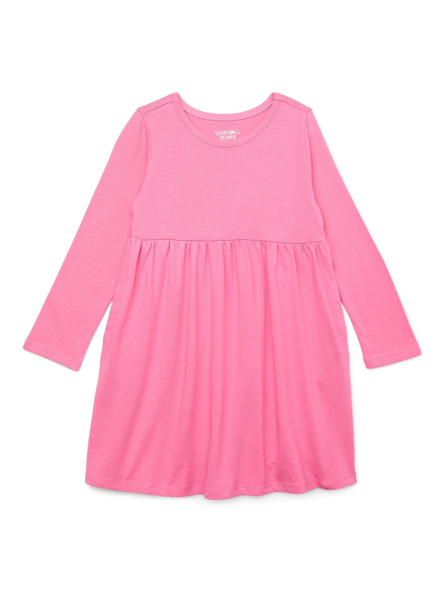 Garanimals Toddler Girl Long Sleeve Empire Waist Dress, Sizes 18M- 5T | Walmart (US)