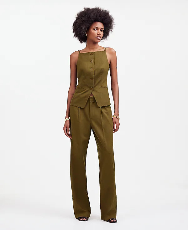 Square-Neck Vest in Drapey Twill | Madewell