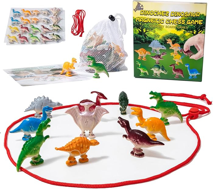 Magnetic Chess Game with Stones, Magnet Chess Game with String, Dinosaur Magnetic Rock Games, Mag... | Amazon (US)