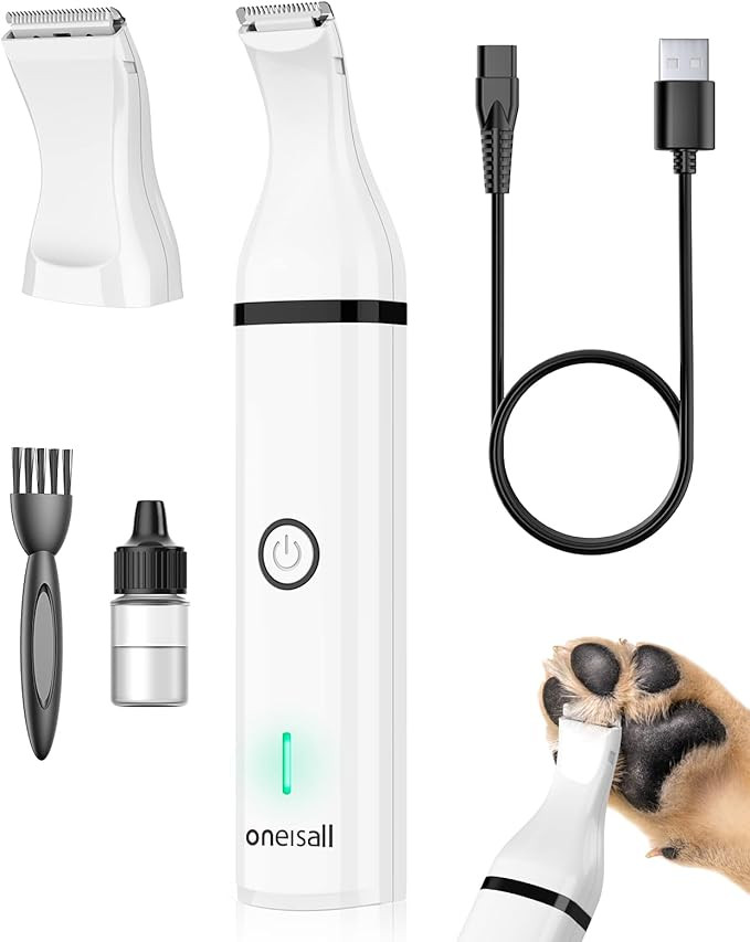 oneisall Dog Clippers with Double Blades,Cordless Small Pet Hair Grooming Trimmer,Low Noise for T... | Amazon (US)