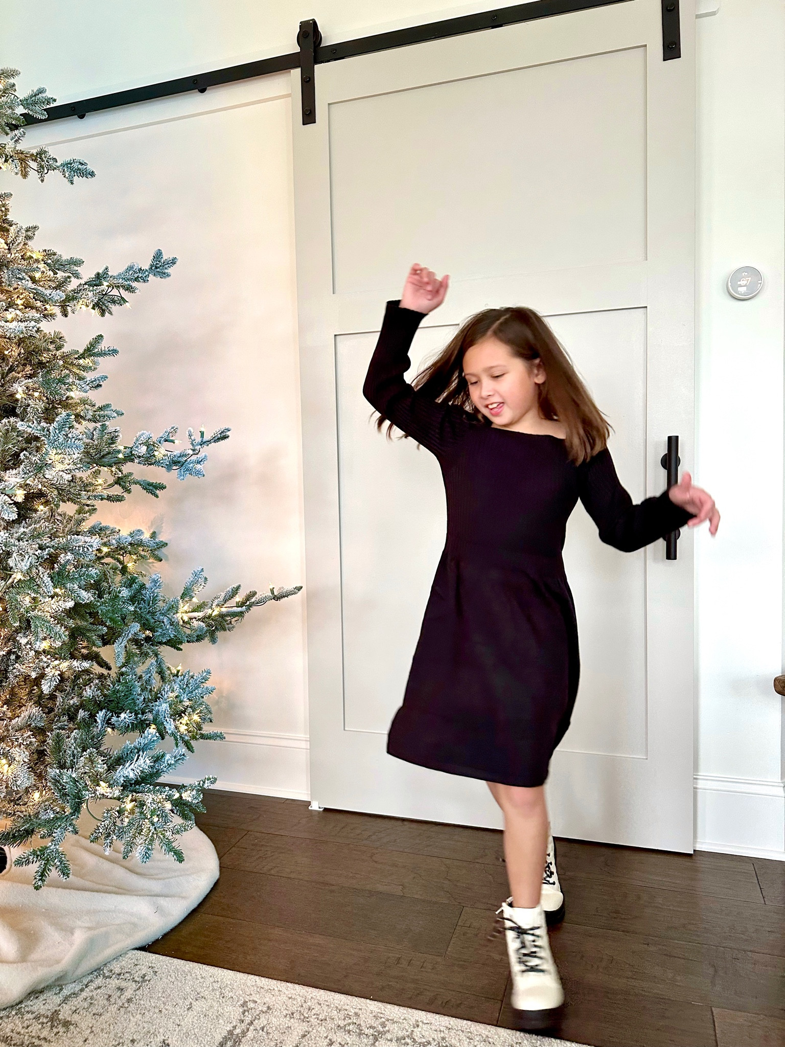Every girl needs a black dress in her wardrobe, even if she’s just nine! #walmartpartner 
This soft sweater dress has a square neckline, ribbed bodice and pairs well with a pair of cute boots. Layla is wearing ivory and black combat boots that have the cutest quilted detail on the sides. Both of these pieces are versatile and can be paired with so many other items. Best part, you can get this look for under $60! 

#walmartfashion @walmartfashion 


#LTKSeasonal #LTKfamily #LTKHoliday