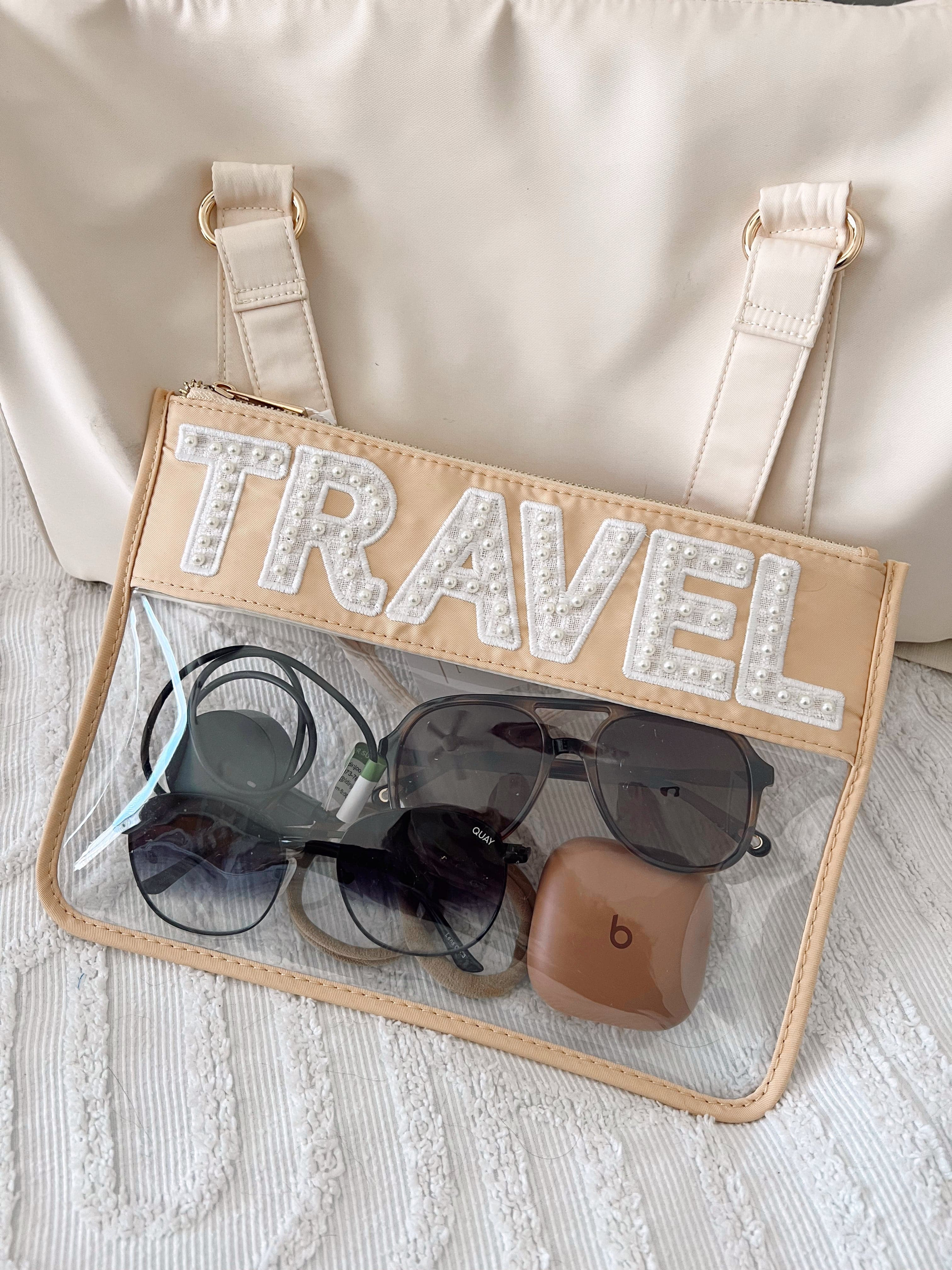 Travel Clear Pouch- Camel | KenzKustomz