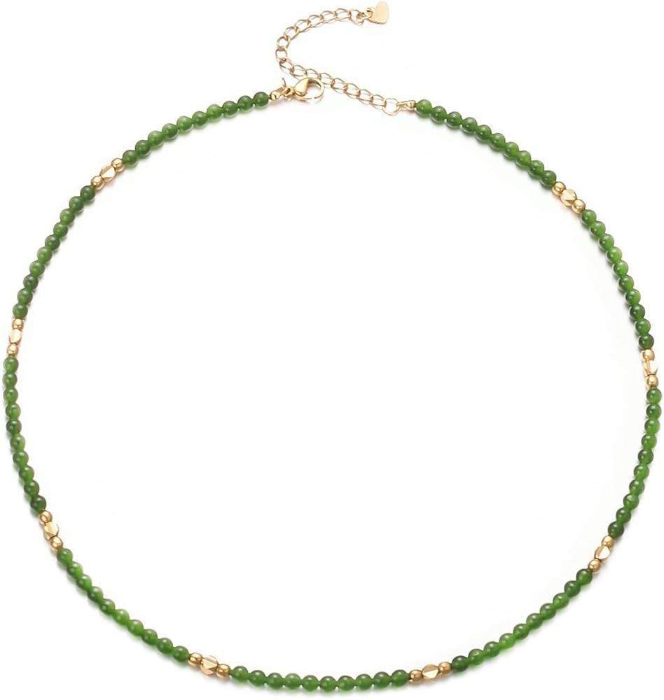 Aleasha Gemstone Beaded Choker Spinel Lapis Lazuli Amethyst Turquoise 14" Necklace for Women Gold... | Amazon (US)