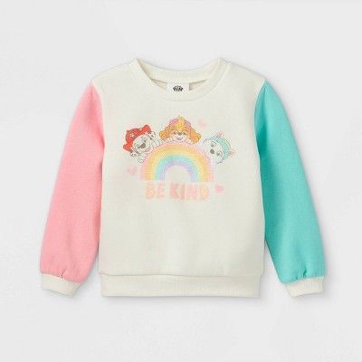 Toddler Girls' PAW Patrol Fleece Crew Neck Pullover - Cream | Target