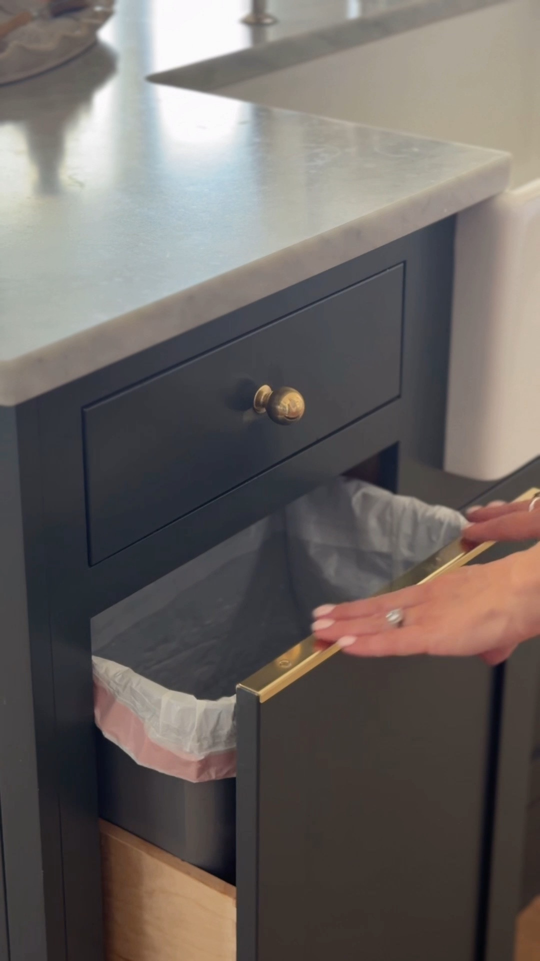 Why didn’t I do this sooner? Save your pull out garbage with this customizable trim piece. Looks so chic and perfect in our kitchen!

#LTKHome