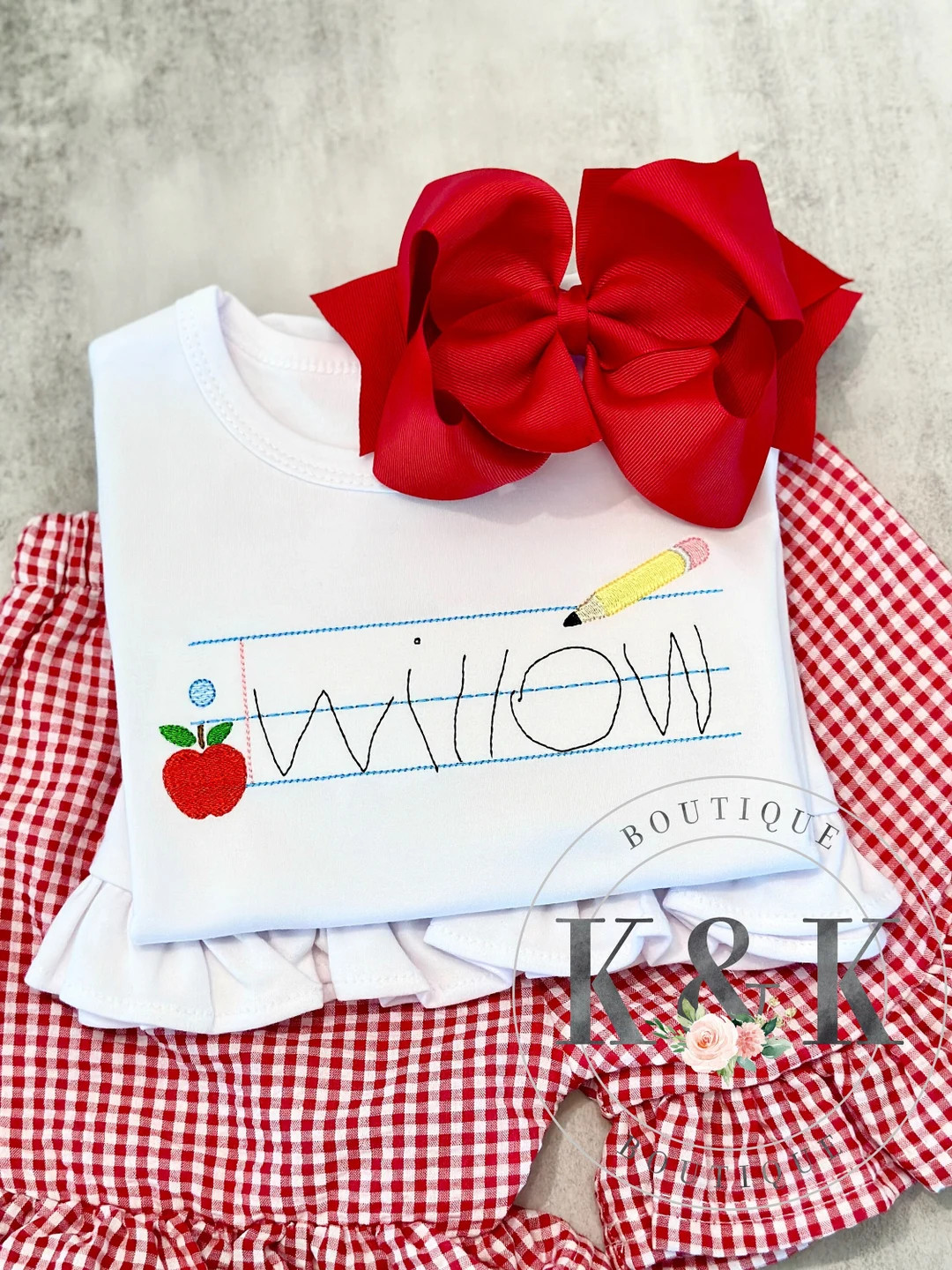 Custom Pencil Handwriting Back to School Shirt Personalized Embroidered Shirt for Girls and Boys ... | Etsy (US)