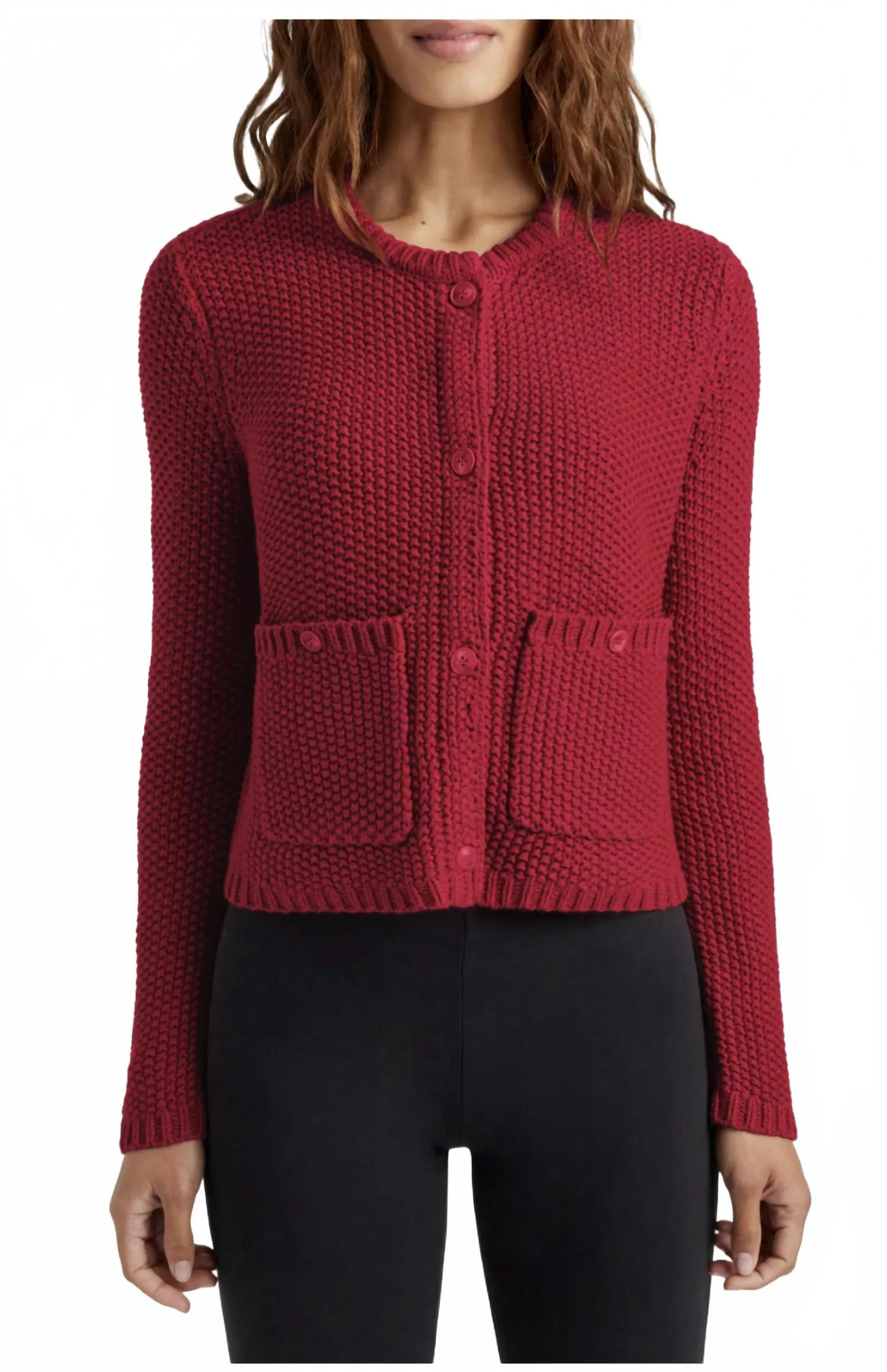 Women's Andrea Cropped Cardigan In Holly | Shop Simon