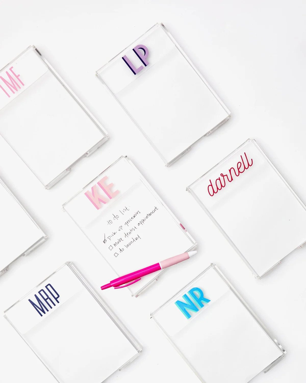 Acrylic Notepad Holder | Sprinkled With Pink