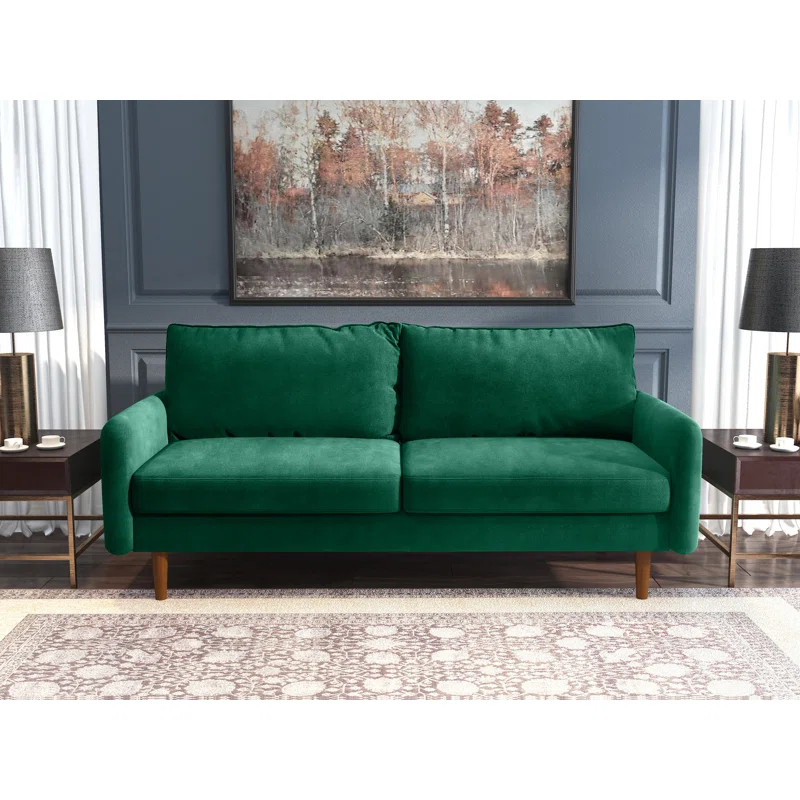 Caracas 71.65'' Velvet Round Arm Sofa | Wayfair North America