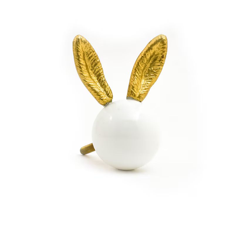 Glass and Gold Bunny Knob Woodland Themed Nursery Knob | Etsy | Etsy (US)
