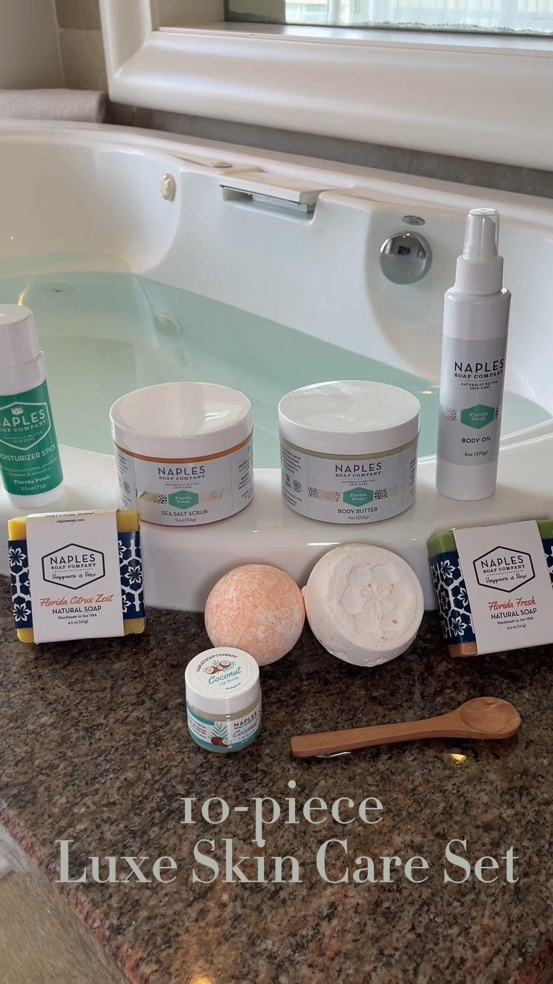 #ad I tried the Florida Fresh Luxe Box while I was in Cancún and it was heavenly! The body cream was my favorite experience as it was extremely creamy and made my skin feel ultra-moisturized. After being by the pool and in the sun all day I treated my skin to the moisturizing stick in the evening and it helped replenish my skin overnight. 

This gift is full of everything you need to have a luxury spa day in the comfort of your own home. Grab your favorite book, glass of wine or simply your favorite playlist and just relax. 

#paidlink
#NaplesSoap #NaplesSoapCompany #BodyButter #ExfoliatingSeaSalt #BodyOil #ShowerBomb #BathBomb #LipExfoliate #LipScrub #MoisturizingStick #SkinCare #AtHomeSpa #SpaDay #MiniSpaDay #TreatYourself #Self-careDay #Self-care #SpaDayAtHome

#LTKGiftGuide #LTKbeauty