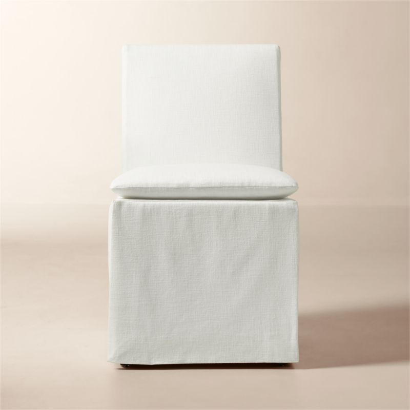 Reyes Cream Slipcovered Dining Chair + Reviews | CB2 | CB2