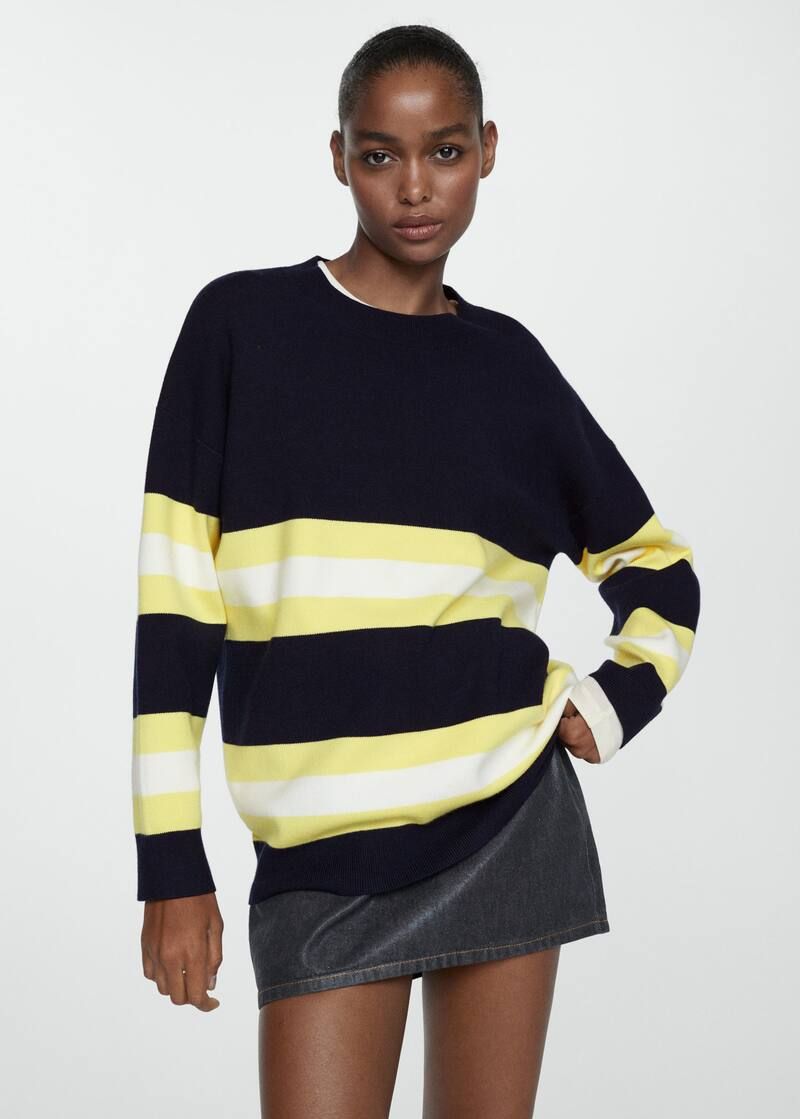 Striped knit sweater -  Women | Mango USA | MANGO (US)