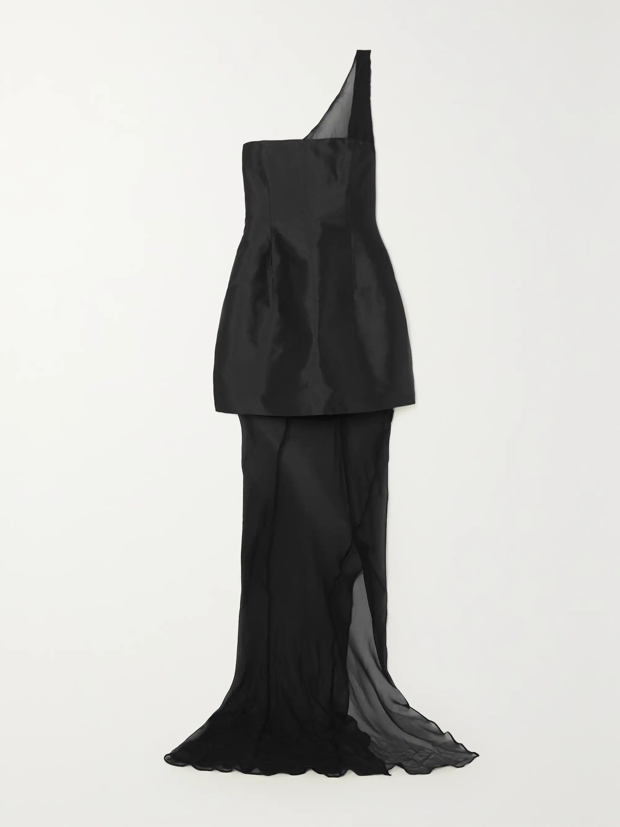 One-shoulder layered silk-georgette and faille maxi dress | NET-A-PORTER APAC