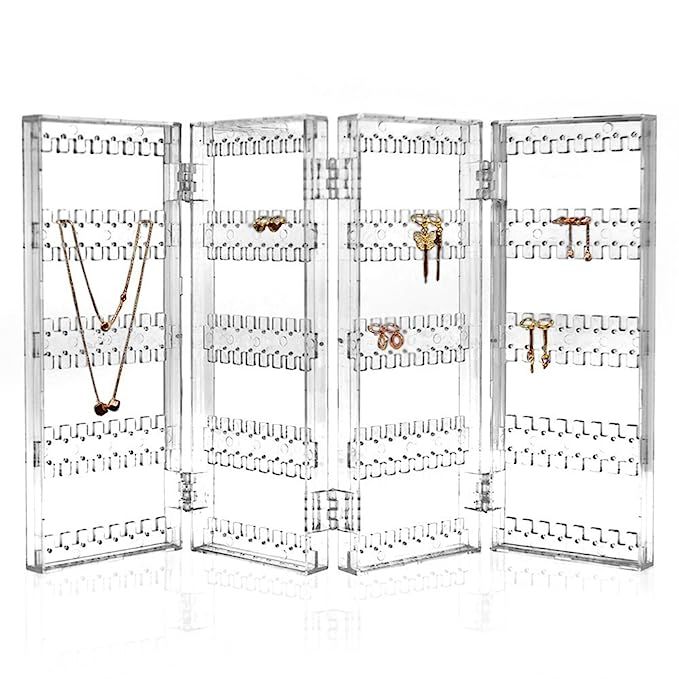TheJD Foldable Acrylic Earring Screen Stand Holder - upto 144 pairs earring display showcase | Amazon (US)