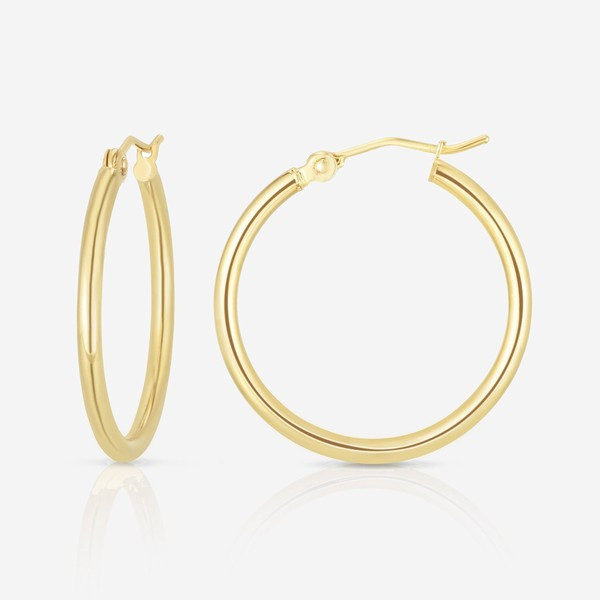 2 mm Gold Tube Hoops | Ring Concierge