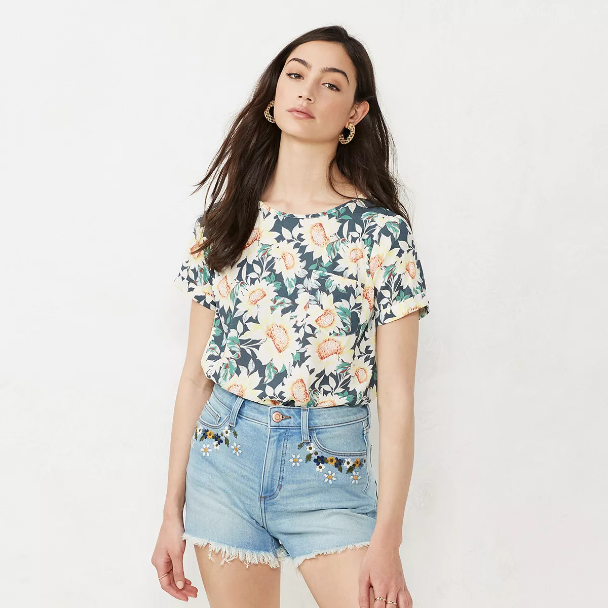 Women's LC Lauren Conrad Woven Tee | Kohl's