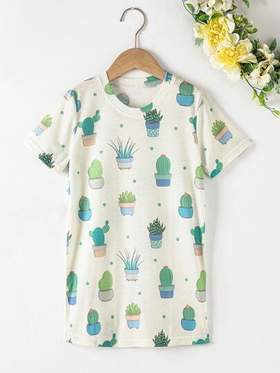 Toddler Girls Cactus Print Nightdress | SHEIN