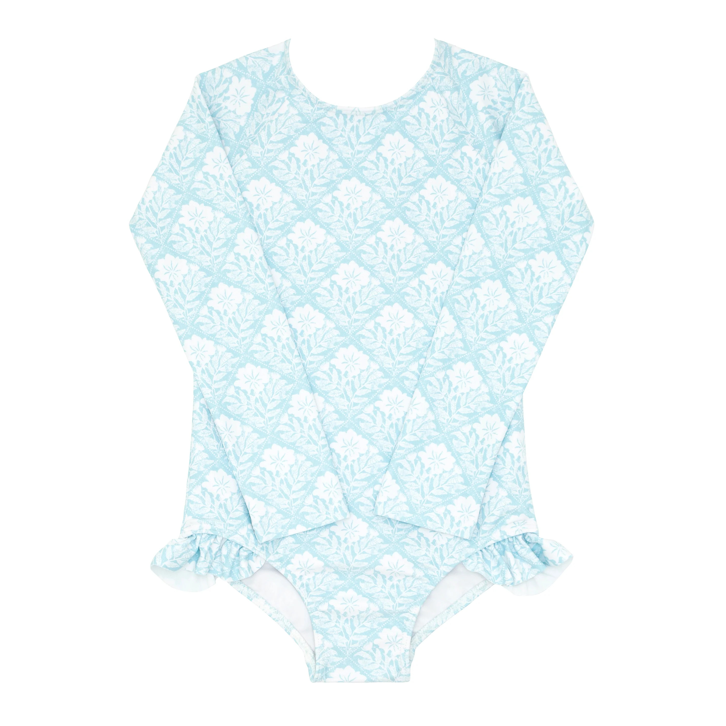 girls plumeria quilt rashguard one piece | minnow swim | minnow