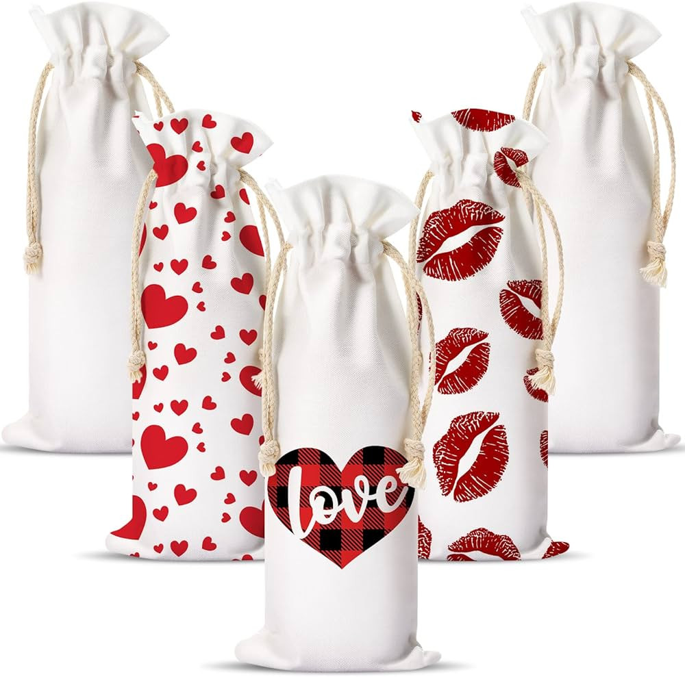 Shappy Canvas Wine Bottle Bags Sublimation Blank Wine Bottle Bags with Drawstrings Halloween Wine... | Amazon (US)