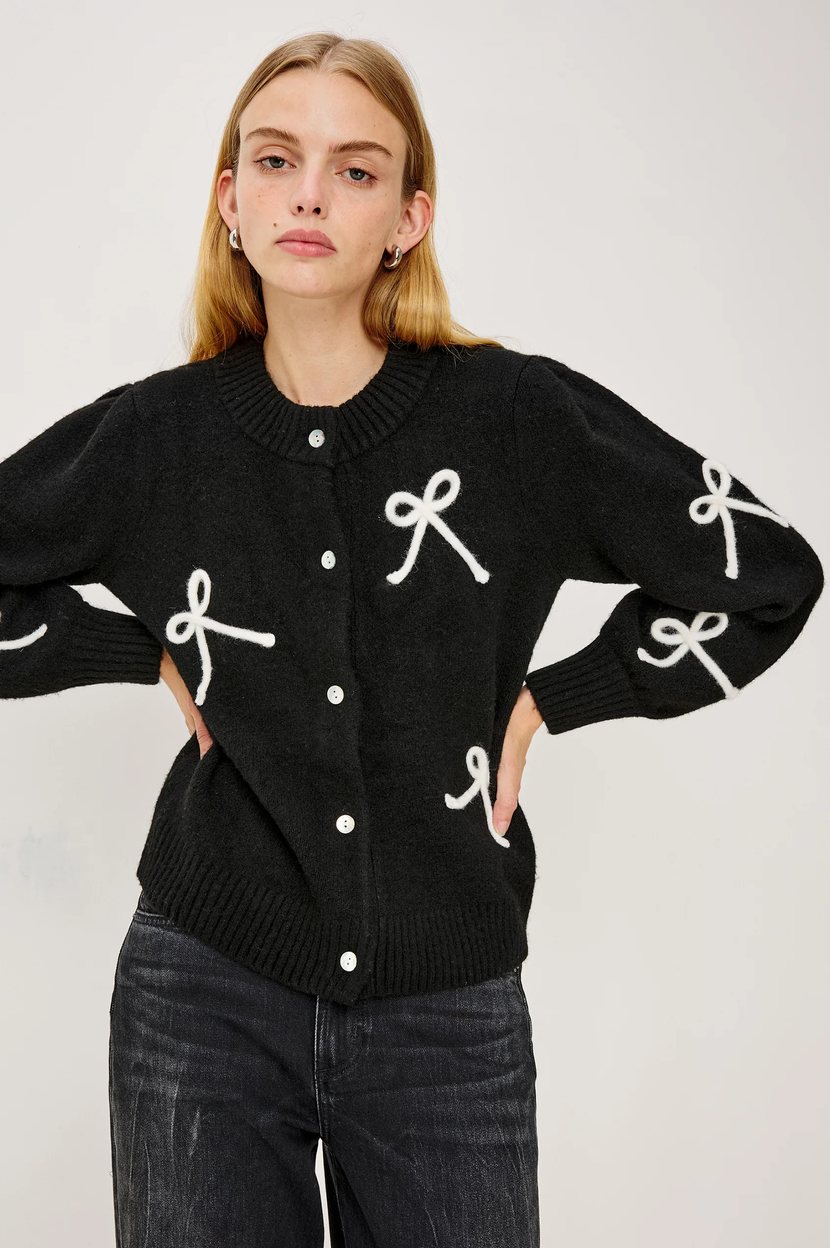 FRANCESCA CARDIGAN - BLACK IVORY | Rails